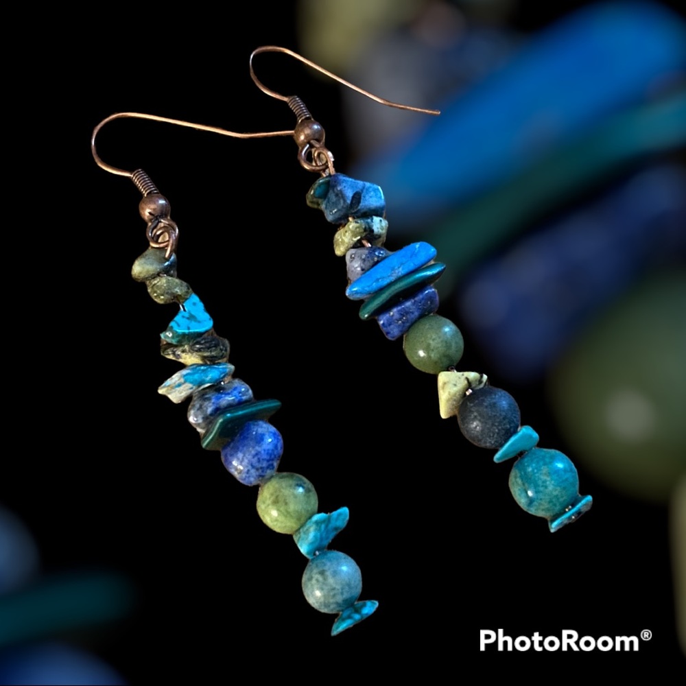 Genuine Turquoise Gemstone Earrings